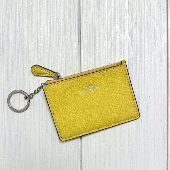 Coach Mini Skinny ID Case Card Holder Wallet in Yellow - Picture 1 of 3